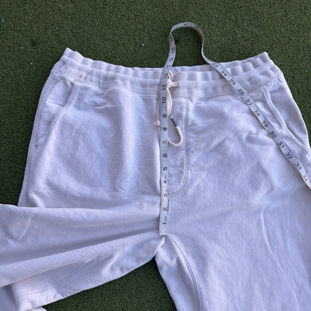 Buck Mason Sweatpants Mens XL Cream Tapered Joggers Casual Cotton Minimalist